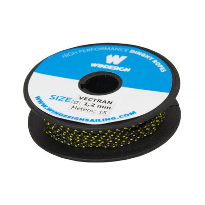 1.2 mm Vectran line mini reel - black cover with gold fleck